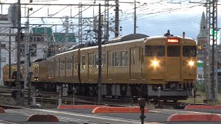 【4K】JR山陽本線　普通列車115系電車　ｵｶD-13編成+ｵｶD-23編成