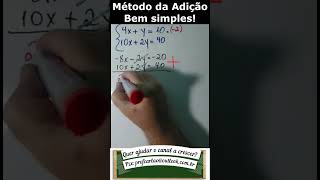 Método da Adição - Bem simples! #shorts #matematica #dicas #aula #aprender