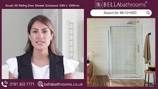 Scudo S6 Sliding Door Shower Enclosure 1000 x 1000mm - Available at Bella Bathrooms