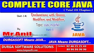 Core Java Declarations with Access Modifiers static modifier Part - 1