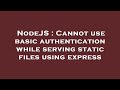NodeJS : Cannot use basic authentication while serving static files using express