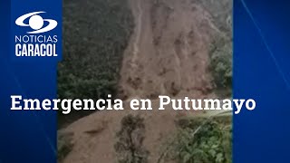 Emergencia en Putumayo: cerca de 35 personas quedaron atrapadas por derrumbe en vía Mocoa-Pasto