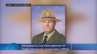 Philadelphia Cop Paints Portrait Of Fallen Minnesota Conservation Officer Eugene Wynn