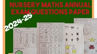 Nursery Maths Annual Exam Question paper 2024-25/Nursery Maths Annual Exam / Nursery class Teaching