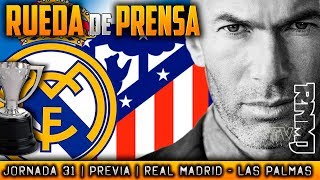 Real Madrid - Atleti Rueda de prensa de Zidane (07/04/2018) | "No vamos a hacer pasillo al Barça"