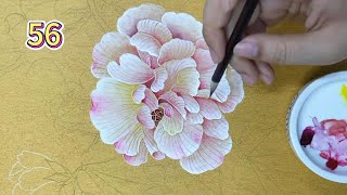 芙蓉花的画法【1】_初學者花鳥畫_中國畫教學/Hibiscus Flower Painting【1】_Flower and Bird Painting for Beginners_subtitled