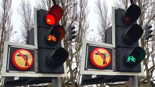 Rare Microsense Cycle Traffic Lights on Gonville Place, Cambridge