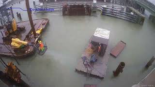 Timelapse ontmantelen bouwkuip Keersluis Kornwerderzand