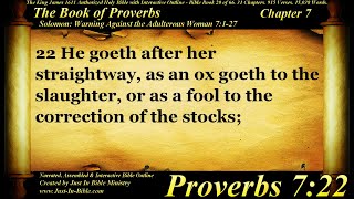 Bible Book #20 - Proverbs Chapter 7 - The Holy Bible KJV Read Along Audio/Video/Text