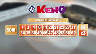 Tirage du soir Keno® du 26 janvier 2025 - Résultat officiel - FDJ