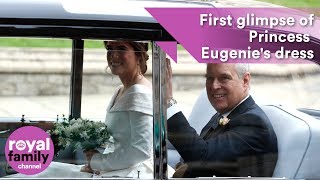 First glimpse of Princess Eugenie's dress as car arrives at Windsor Castle