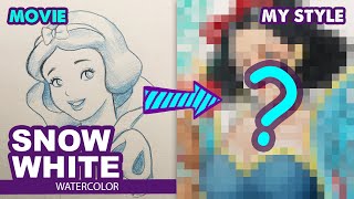 Drawing Princess Snow White as Game Character?!! Disney Fairy Tale | Huta Chan