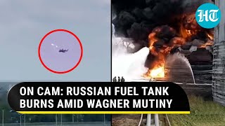 Wagner Missile Hits Fuel Tank in Voronezh during Battle with Russian Army Choppers | Watch