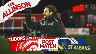 POST MATCH REACTION | Lee Allinson | Hemel Hempstead Town 2-1 St Albans City