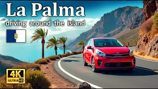 La Palma - Canary Island - Three hours scenic driving around the island • 4K