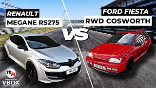 340BHP RWD FORD FIESTA COSWORTH RENAULT MEGANE RS275 - CLASSIC VS MODERN TRACK BATTLE