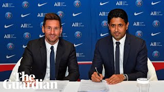 Lionel Messi unveiled as a PSG player – watch in full