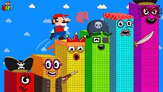 Pattern Palace: Can Mario and Numberblocks 1 vs GIANT PIRATE Numberblocks Maze | Game Animation