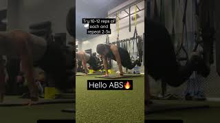 HELLO ABS🔥 ( Try this AB Burning TRX series) #shorts #fitness #motivation #workouts #abs