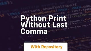 Python print without last comma