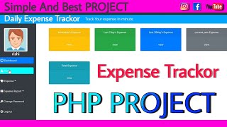 Daily Expense Tracker Using PHP and MySQL| Expense Tracker Project in Php #phpprojectswithsourcecode