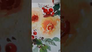 watercolor Christmas holiday cards/Watercolor painting