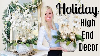 AMAZING HIGH END HOLIDAY DECOR! DIY Christmas Garland ~ Custom Ribbon ~ STUNNING ORCHID ARRANGEMENT!