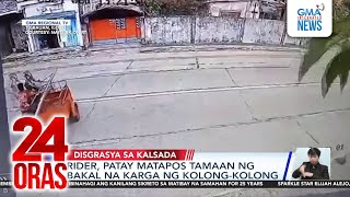 Rider, patay matapos tamaan ng bakal na karga ng kolong-kolong | 24 Oras