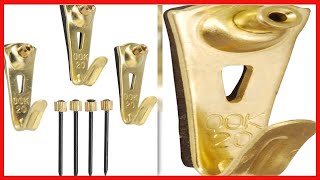 OOK 50615 Professional Picture Hangers, Art Hangers, Padded, Brass, Reusable Picture Hooks, 20lb