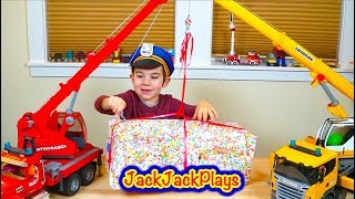 Unboxing Police Car with Cranes! | Bruder Toy Trucks and 'Cops & Robbers' Story | JackJackPlays