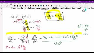 Wk-8 Implicit Differentiation (3 different level examples)