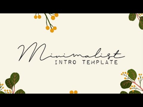 Minimalist Intro Template Youtube