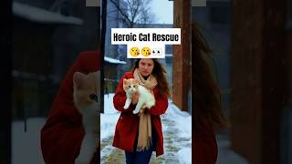 Heroic Snow Rescue: Saving an injured Cat in Freezing Temperature! 🐾❤️ #animalrescue #catrescue