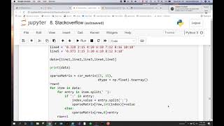 Python : loading data into a sparse array