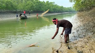 বহুদিন পর দুগাছ খেবলা জাল নিয়ে,হাফ ব্যাগ চাবড়া চিংড়ি ধরলাম!!!