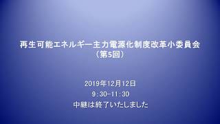 再生可能エネルギー主力電源化制度改革小委員会(第5回)