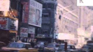 1961 New York Street Scenes, Manhattan, Rare 8mm Colour Home Movie Footage