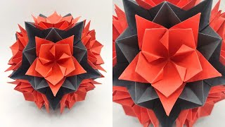 Origami ELECTRA FLOWERS ❤️🖤 How to make a paper kusudama flowers