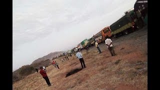 Aerial view of the huge traffic jam on Mombasa-Nairobi highway