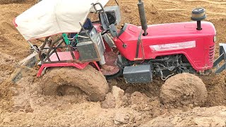 Mahindra 595 Di Turbo Tractor stuck in deep mud Removed by Jcb | Jcb 3dx Machine | tractor video