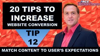 Website Conversion, Tip #12 Make Your Content Match Users’ Expectations
