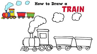 How TO Draw A Cartoon Steam Train ( Easy and Step by Step)