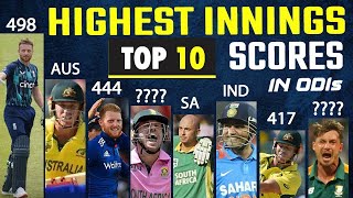 Highest Innings Score by Teams in ODI Cricket History |  England Record 498 vs Netherland | Top 10