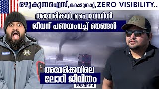 USA#107 Dangerous ബ്ലാക്ക് ഐസിൽ എങ്ങനെ വണ്ടിയോടിക്കാം🇺🇸TRUCK LIFE AMERICA