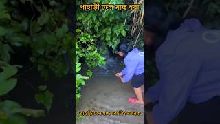 পাহাড়ী ঢলে মাছ ধরা 🥰 #viral #fish #shorts