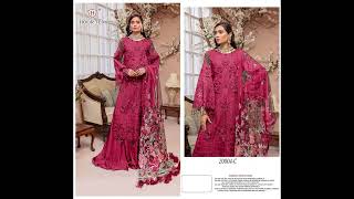 Super Hit Designs 2004 Hoor Tex Pakistani Salwar Suits Heavy Georgette Embroidery Work Bridal Wear