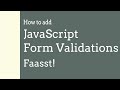 JavaScript Form Validation Tutorial