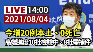 【完整公開】LIVE 今增20例本土、0死亡 高端進度10批檢驗中、8批需補件