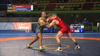 1/8 GR - 97 kg: F. BALDAUF (NOR) v. M. SHAMSIDDINOV (UZB)