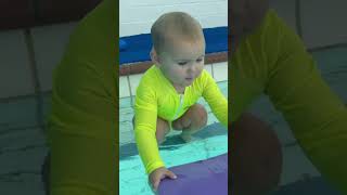 Floating with a kickboard #swimming #baby #floating